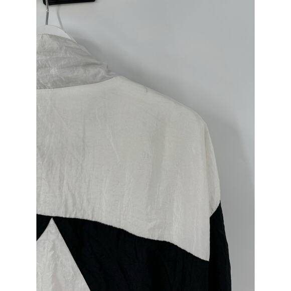 Active Exposure Vintage Jacket Mens XL White Black Windbreaker Geometric Sheer - Picture 9 of 16